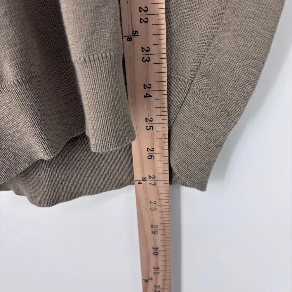 VTG 70s Gulmarg Beauty V-Neck Wool Sweater Mens S (Tag 36) Olive Brown *FLAWS